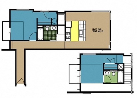 Masonry Apartments 2 Bed Floor Plan in Richmond VA